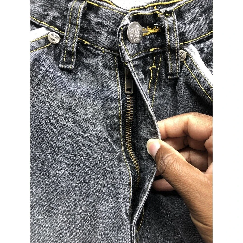 Mecca Boys Denim Bermuda Shorts Size 8  Gray Black Embellished